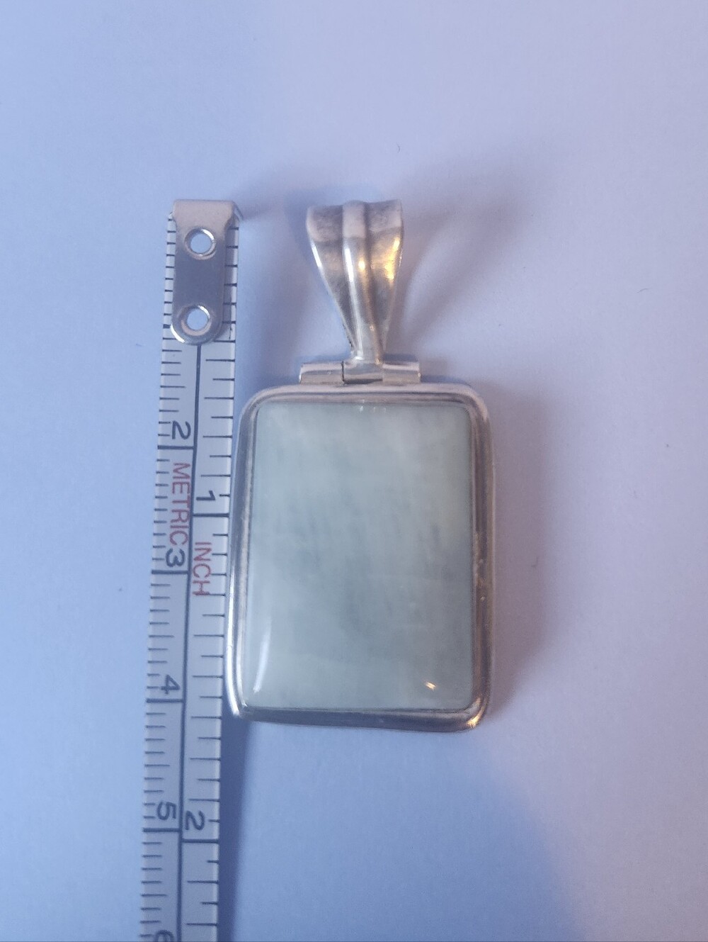 Vintage 925 Silver Pendant with Light Natural Aquamarine Stone 11.50 Grams 1.5in